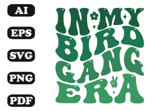 Download In My Bird Gang Era Groovy Retro Wavy T- - Groovy retro wavy Collection